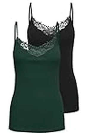 ONLY Onlkira Lace Singlet 2pack Noos Camiseta de Tirantes Anchos, , S (Pack de 2) Mujeres