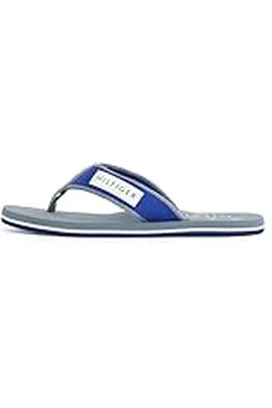 Tommy Hilfiger Chanclas Hombre Patch Beach Sandal con logotipo, Gris (Overcast Grey), 46
