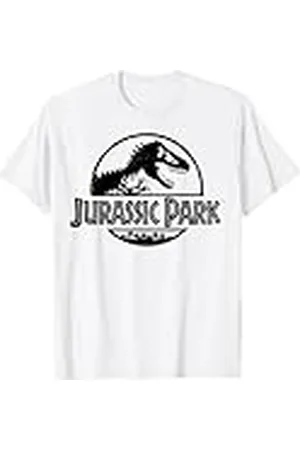 Jurassic Park Logotipo de Basic Black Stencil Camiseta