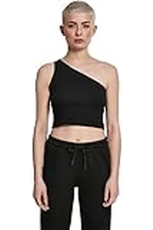 Urban classics Ladies Cropped Asymmetric Top, Camiseta Deportiva De Tirantes Mujer, , XS