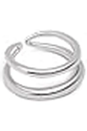 SINGULARU Anillo Doble Lines. Acero con acabado Brillante y Efecto Doble Anillo. Joyas para Mujer. Talla 14