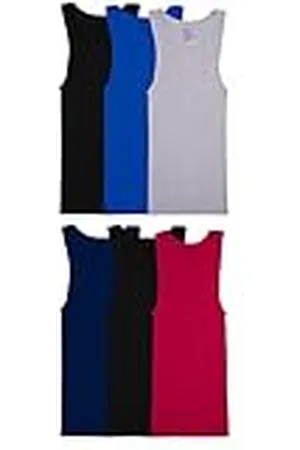 Fruit Of The Loom Tag-Free Tank A-Shirt Ropa Interior, Paquete de 6 Colores Surtidos, L para Hombre
