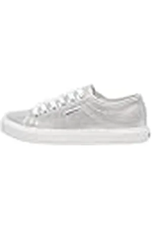 ONLY Sneaker Metallic, Onlnicola Canvas-Zapatillas metálicas Mujer, Plata, 37 EU
