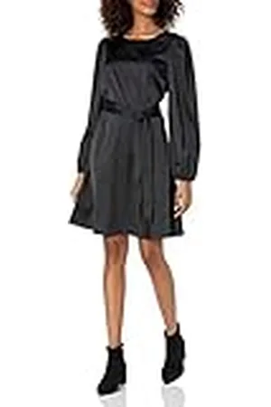 THE DROP Vestido para Mujer, Elástico Sedoso con Cinturón, , por @shopdandy, XXL, Talla Grande