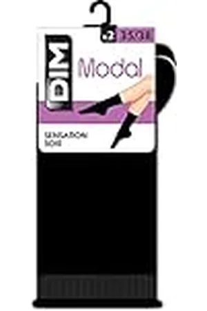 Dim Calcetín Algodón Resistente Talón Reforzado Mujer x2, Negro, 35-38