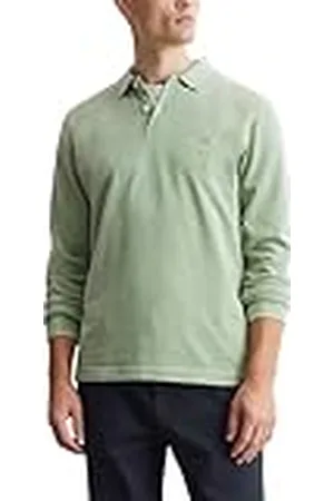 Marc O’ Polo Marc OߴPolo Hombre Polo de Manga Larga de algodón orgánico Regular fit, Verde (Luscious Moss), XS