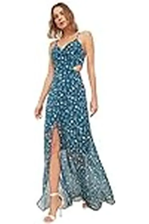 Trendyol Mujer Vestido Tejido Maxi Acampanado de Ajuste Regular, , 40