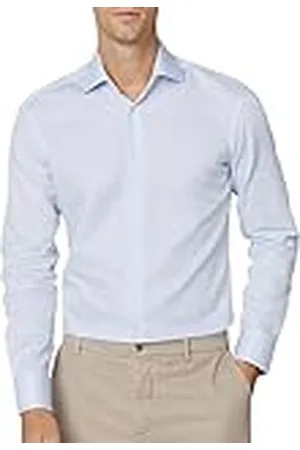 Hackett Textura Dobby Camisa, Cielo Azul (Sky), 38 para Hombre