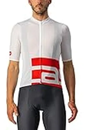 Castelli 4522028 DOWNTOWN JERSEY T-shirt Hombre WHITE/RED Tamaño L
