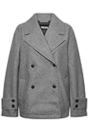 Pieces® Pcnova Grey Jacket Abrigo Corto, Color Gris, XS para Mujer