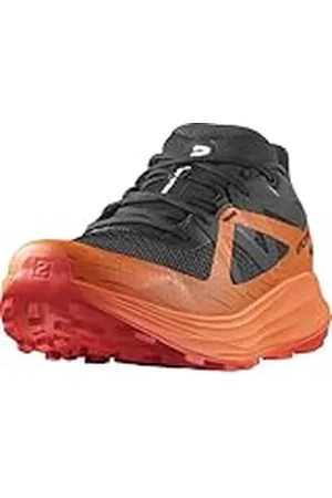 Salomon ULTRA FLOW GORE TEX Zapatillas de Trail Running para Hombre, Black / Dragon Fire / Cherry Tomato, 44 2/3 EU