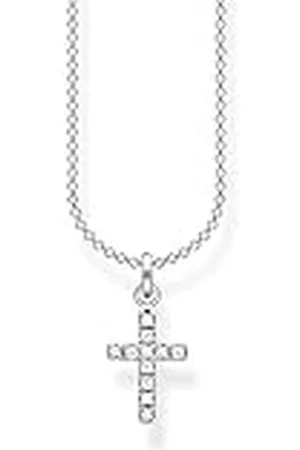 Thomas Sabo Collar de mujer con cruz pavé de de ley 925, 38-45 cm de longitud