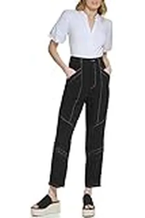 DKNY Pantalones de Punto de Contraste, , 36 para Mujer