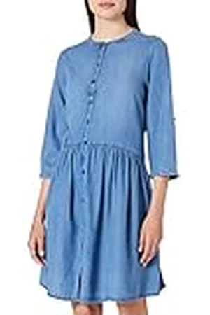 TOM TAILOR Señoras Vestido Vaquero Abotonado con Volantes 1024137, , XL