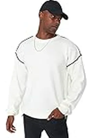 Trendyol Suéter Liso de Cuello Redondo de Gran tamaño Sudadera, , M para Hombre
