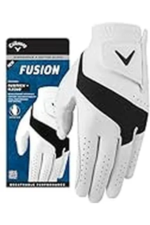 Callaway Golf Fusion Spann - Guante de golf (para usar en la mano izquierda, estándar, S, blanco/carbón)