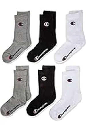 Champion Socks Basics 6pk Crew Socks, Calcetines Unisex niños, , 27-30