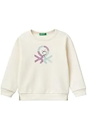 Benetton Jersey G/C M/L 39m2g10gm Sudadera con Capucha, Color Blanco, 2 años Niñas y niñas