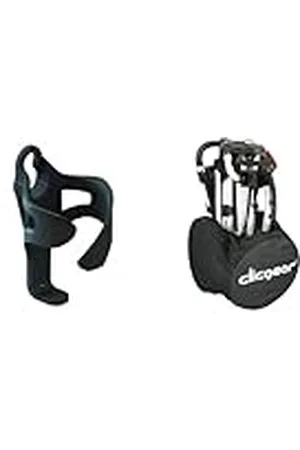 CLICGEAR Portavasos Golf Trolley XL, Negro + Fundas para Ruedas Longridge CGWC01 Golf Trolley, Negras, Grandes