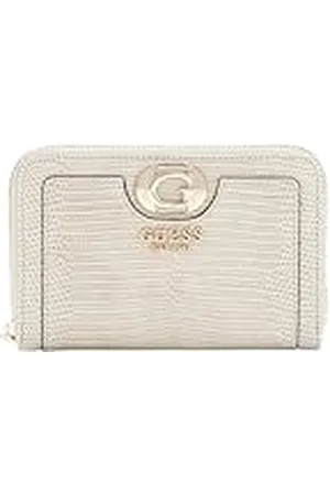 Guess Orlina - Cartera Mediana con Cremallera Alrededor para Mujer, Color Gris Pardo, Talla única