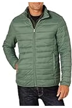 Amazon Chaqueta Acolchada Ligera, Resistente a la Lluvia y Plegable (Disponible en Tallas Grandes y Largos Especiales) Hombre, , S