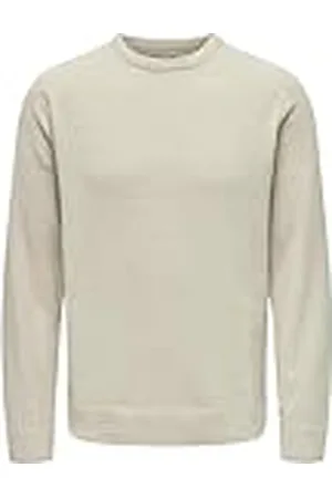 Only & Sons Suéter de Punto para Hombre ONLY&SONS Cuello Redondo Manga Larga Corte Regular Suave cómodo., Color: , Talla Sudadera:L