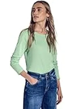 Street one A322919 Camiseta con Estructura Acanalada, Milky Green Mel, 36 Mujeres