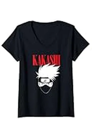 Naruto Mujer Logotipo de Kakashi Tall Camiseta Cuello V