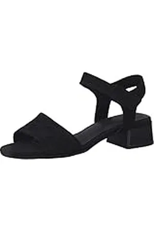 Jana 8-28260-20, Sandalia con talón Mujer, Black, 37 EU Ancho