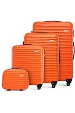 Wittchen Juego de 4 Maletas con Neceser Trolley de ABS con 4 Ruedas Spinner Cerradura de combinación Mango telescópico Groove Line
