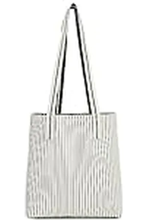 MISS LULÙ Bolso Tote de Rayas, Bolsa de Hombro para Portátil, Asa Larga Superior, Bolso de Mano Grande, Regalo para Trabajo, School Universidad, Viaje, Compras