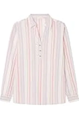 Springfield SPRINGFILED Blusa Polera Algodón Lino, Blusa Mujer, beige, 36