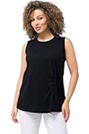 Ulla Popken Top con Detalle de Nudo Camiseta, , 44-46 Mujeres