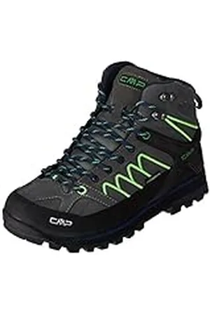 CMP Moon Mid-Botas de Senderismo, Zapatillas de Paseo. Hombre, Grey Verde Fluo, 41 EU