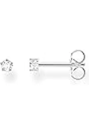 Thomas Sabo Pendientes Individuales Piedra Blanca Plata Pequeña Plata de Ley 925 H2147-051-14