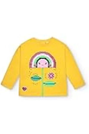 Tuc Tuc Camiseta Manga Larga Amarilla con arcoíris y Flor para niña colección Cyber Dino (Talla 4 años)