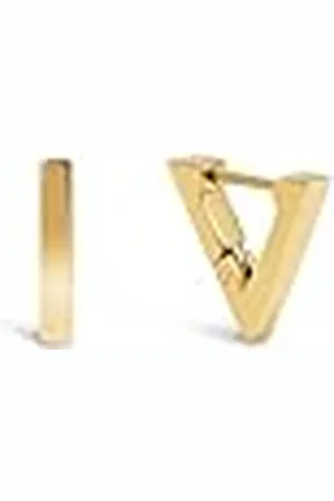 SINGULARU Pendientes Pirámide. Acero con Acabado en Baño de 18Kt. Forma de Triángulo con Cierre Congo/click Joyas para Mujer