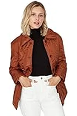 Trendyol Chaqueta de Invierno Regular con Cuello de Solapa Abrigo, , XS para Mujer