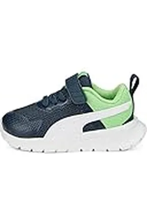PUMA Evolve Run Mesh AC+ INF, Zapatillas Unisex niños, Dark Night White-Summer Green, 21 EU