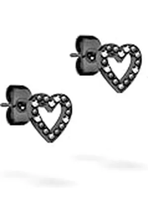 Tamaris Pendientes de corazón - Amazon Exclusive, 0,8 cm, Acero inoxidable, Circonia cúbica