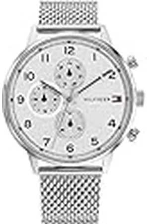 Tommy Hilfiger Reloj Analógico de Cuarzo multifunción para Hombre con Correa de Malla de Acero Inoxidable Plateada - 1791988