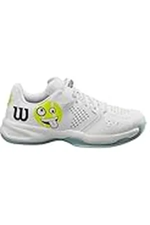Wilson Kaos EMO, Tennis Shoe, White/Safety Yellow/Stratosphere, 30 2/3 EU