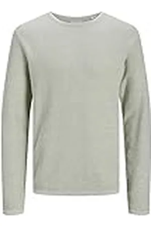 JACK & JONES Jjegreg Punto Crew Neck Sn Jersey, Crockery/Detail:with Cloud Dancer, XS para Hombre
