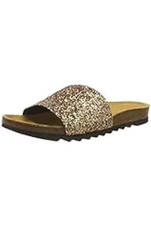THE WHITE BRAND Bio Glitter, Sandalias con Punta Abierta Mujer, Dorado (Gold Gold), 37 EU