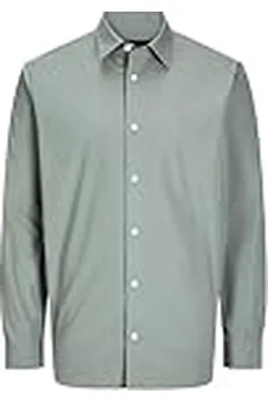 JACK & JONES Jprblabushwick Stanley Camiseta L/S Sn Camisa de Manga Larga, Verde Agave/Ajuste: sólido, XL Hombres