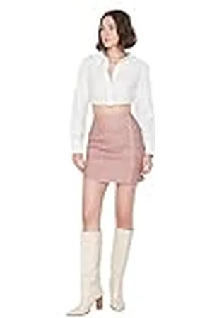 Trendyol Minifalda Tejida Recta Bodycone para Mujer Falda, , 42