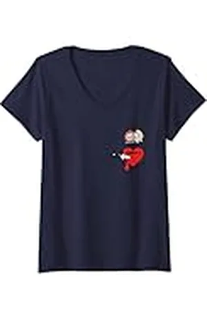 Chucky Mujer And Tiffany Bleeding Heart Faux Pocket Camiseta Cuello V