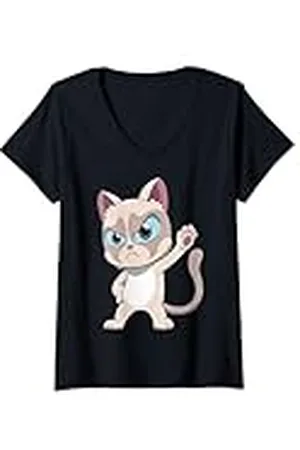 Grumpy Cat Mujer - Estilo Anime Camiseta Cuello V