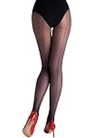 Marilyn 1 par de medias con costura para mujer, medias finas resistentes sin presión con puntera reforzada de 20 DEN, color , talla 2-S