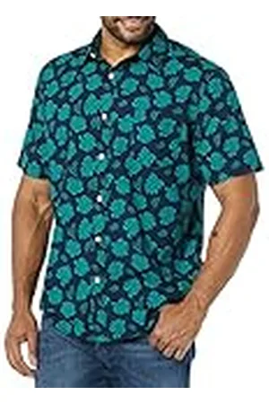 Amazon Camisa de Popelina elástica, Manga Corta (Disponible en Tallas Grandes) Hombre, , XS